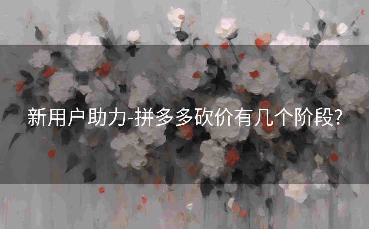 新用户助力-拼多多砍价有几个阶段?