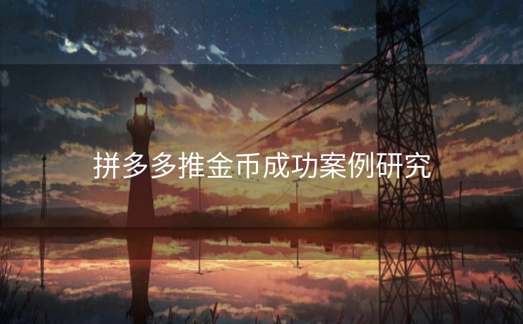 拼多多推金币成功案例研究